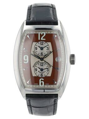 Franck Muller Master Banker Steel Maroon Dial 36mm Automatic Watch